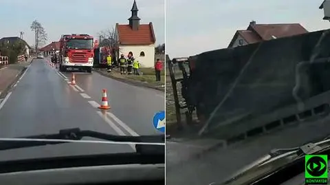Kolizja strażackiego samochodu pod Bochnią