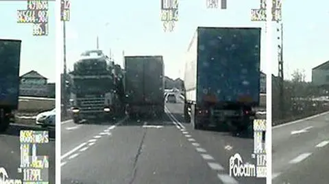 Wyprzedzał na trzeciego. Tirem