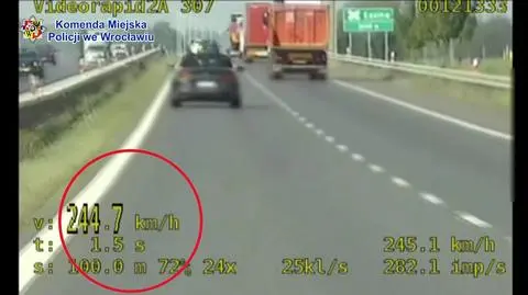 Wrocław. Spieszyła się do mechanika. Na liczniku prawie 250 km/h