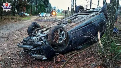 Samochód dachował, kierowca był pijany 