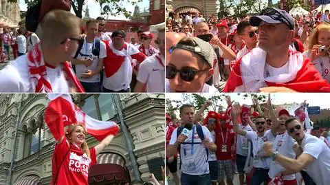 Marsz polskich kibiców na stadion Spartaka Moskwa