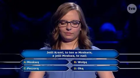 Milionerzy: Nad jaką rzeką leży Moskwa? Pytanie za 10 tysięcy zł