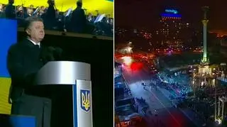 Uroczystości na Majdanie Niepodległości rozpoczęły się od przemówienia Petra Poroszenki