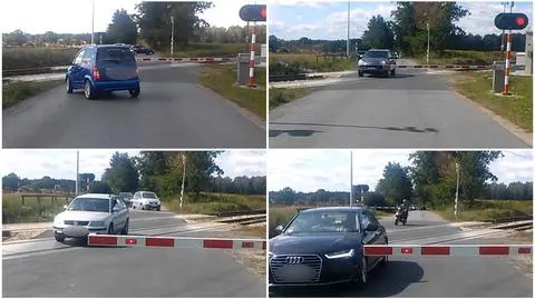 Slalomem przez przejazd kolejowy. Policja chce ukarać kierowców
