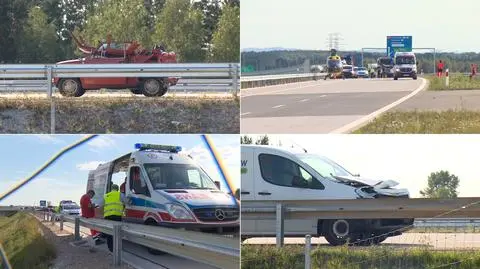 Wypadek na A1. Zderzyły się fiat 126p i dostawczy peugeot. Są ranni