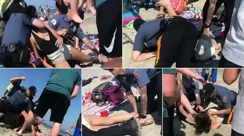 Na nagraniu widać, jak policjanci biją kobietę