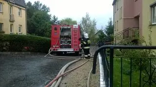 Pożar budynku w Sobótce