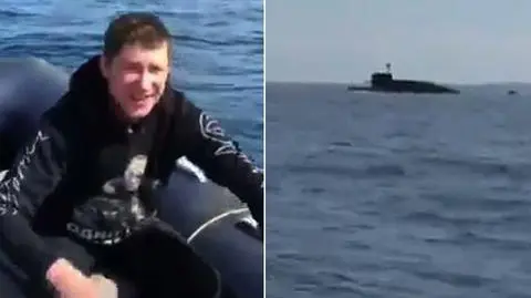 Atomowy okręt podwodny wynurzył się obok rosyjskich wędkarzy