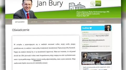 Jan Bury po publikacji tvn24.pl: mam czyste sumienie