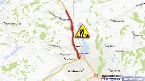Ruch wahadłowy na trasie do Wadowic. Remontują krajową 28