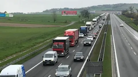 Opolszczyzna: korek na autostradzie A4