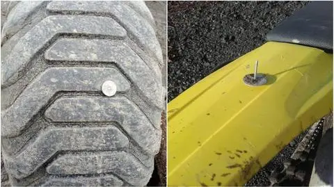 Kilkadziesiąt gwoździ na drogach awaryjnych przy autostradzie A4