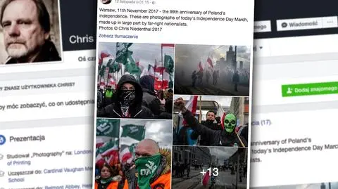 Zdjęcia Chrisa Niedenthala z marszu narodowców zniknęły z Facebooka