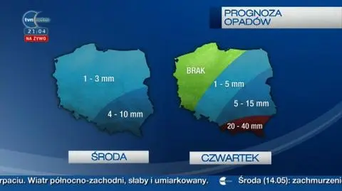 Największych opadów powinni spodziewać się mieszkańy południowo-wschodniej Polski