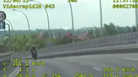Wrocław: motocyklista jechał 161 km/h. O ponad 100 km/h za szybko