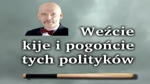 Korwin-Mikke w kampanii walczy bejsbolem