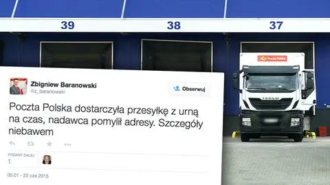 Poczta Polska odnalazła przesyłkę z urną