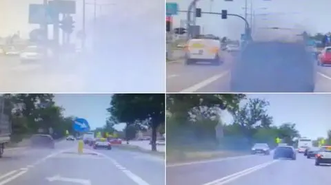 Uciekał przed policją, ciągnąc za sobą kłąb dymu