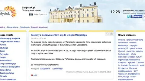 W magistracie w Białymstoku nie działają telefony