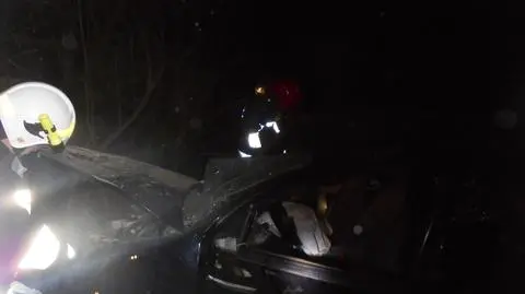 Auto spadło ze skarpy, ranny 16-latek. "Kierowca uciekł"