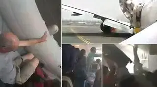 Pasażerowie musieli wyskakiwać z płonącego samolotu