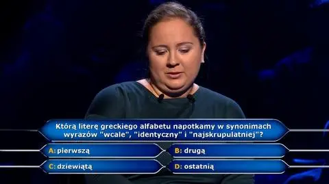 Milionerzy: Grecka litera alfabetu w synonimach wyrazów. Pytanie i odpowiedź