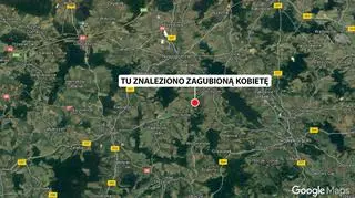 Kobieta zjechała z głównej drogi i zgubiła się w lesie