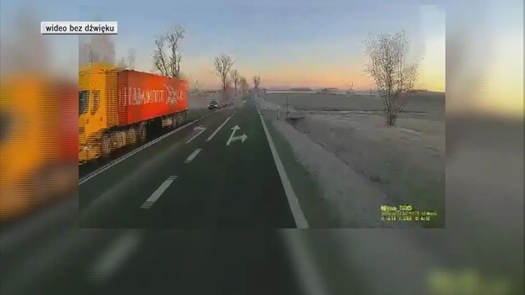 Chwile przed kolizją auta SOP