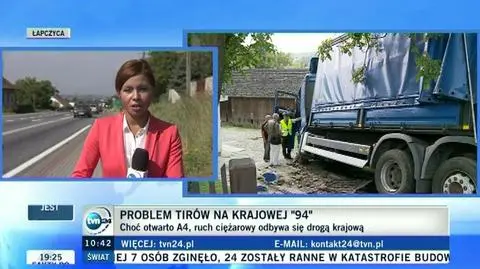 Ciężarówki nie mogą wjechać na autostradę A4