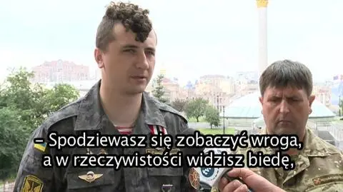 Członkowie ukraińskiej Gwardii Narodowej nie spodziewali się tego, co zastali w Słowiańsku po wycofaniu się separatystów