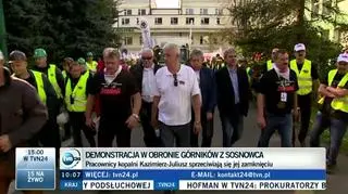 Demonstracja w obronie górników sosnowieckiej kopalni 