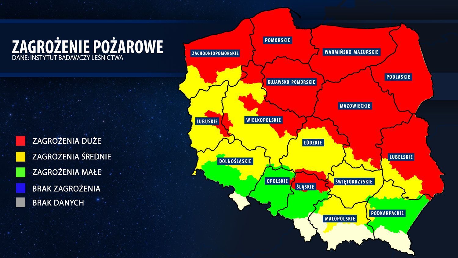 Zagrożenie pożarowe w polskich lasach