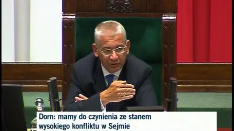 Dorn (przed decyzją o utajnieniu obrad): nie pozwolę na kampanię ubeckimi metodami