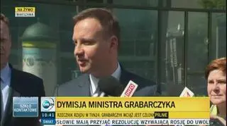 Duda: w PO bali się, że sprawa Grabarczyka zaszkodzi Komorowskiemu 