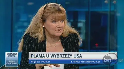 Elżbieta Strykier o wycieku u wybrzeży USA (TVN24)