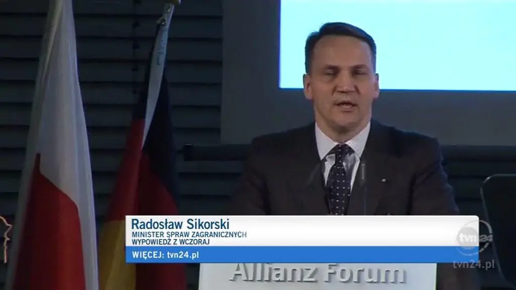 Fragment przemówienia Sikorskiego na temat Niemiec (TVN24)