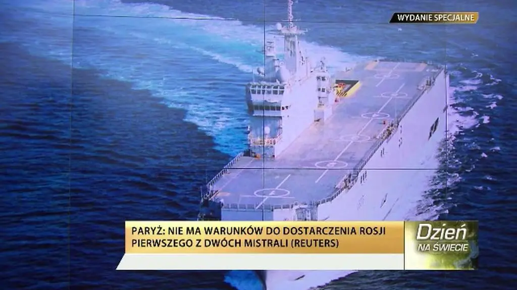 Francja nie dostarczy pierwszego z dwóch okrętów wojennych mistral, które zamówiła Rosja