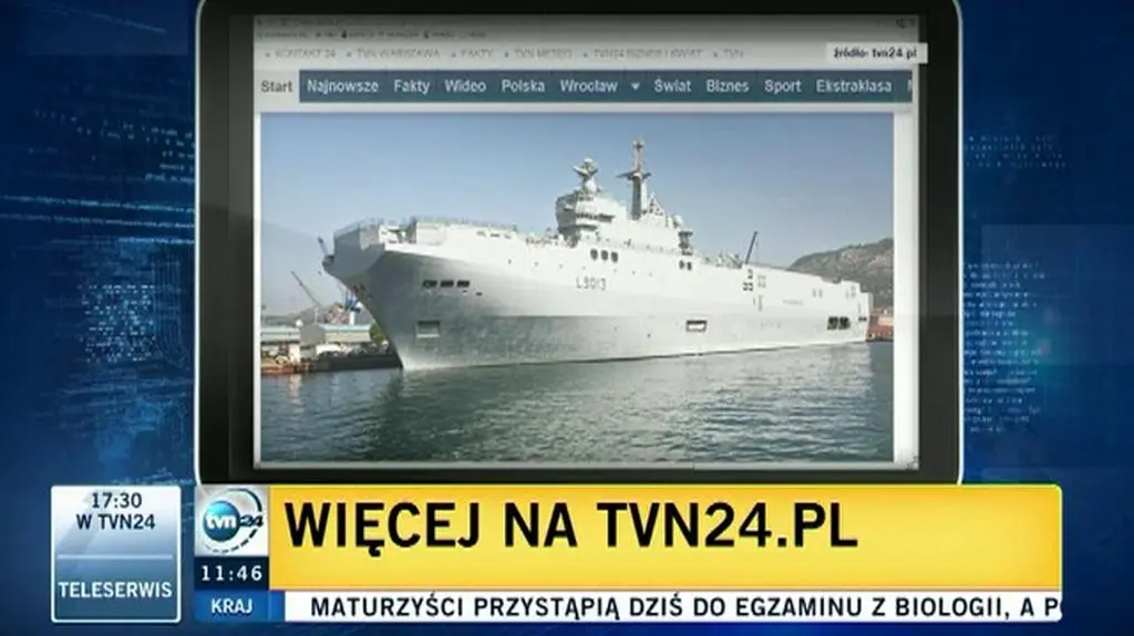 Francja "nie ma absolutnie zamiaru zawiesić dostaw" Mistrali do Rosji
