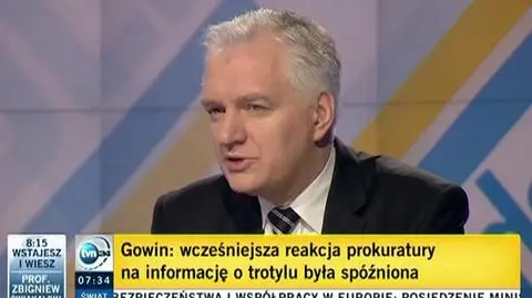Gowin: nie powinniśmy odsuwać prokuratorów od śledztwa