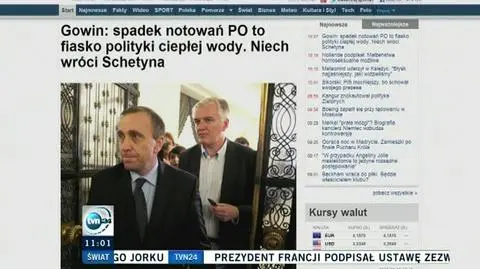 Gowin: spadek notowań PO to fiasko polityki ciepłej wody. Niech wróci Schetyna