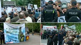 Hasło "morderca" na cmentarzu przed pogrzebem generała