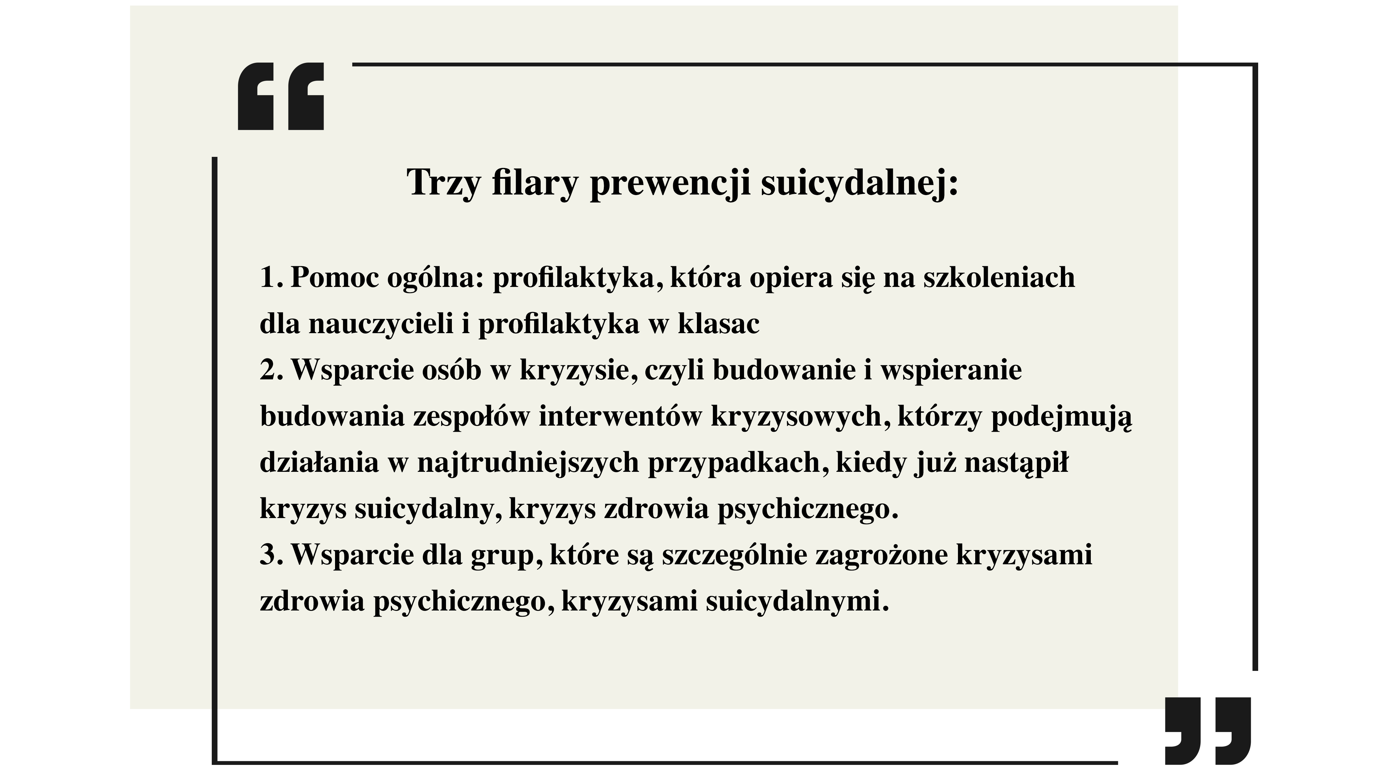 Program prewencji suicydalnej w szkołach jest koniecznością.