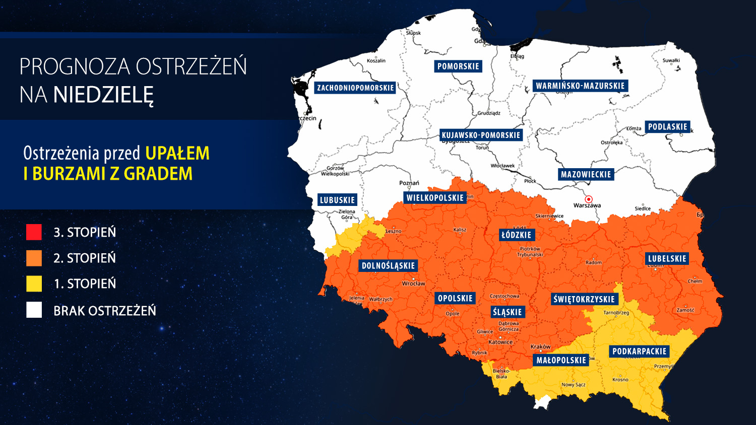 Prognoza zagrożeń na niedzielę