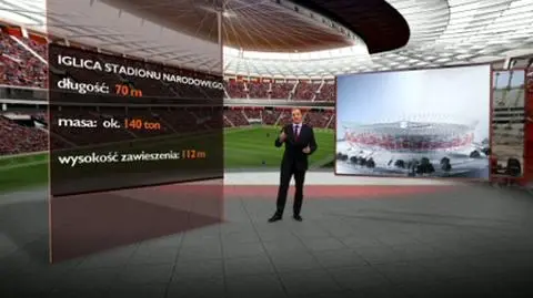 Instalacja iglicy Stadionu Narodowego