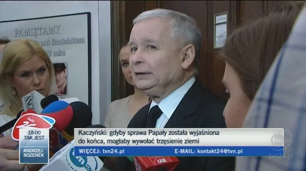Jarosław Kaczyński o ustaleniach śledczych (TVN24)