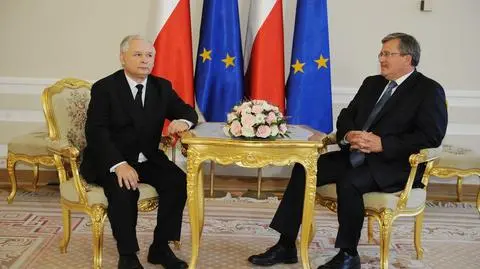 Jarosław Kaczyński w Pałacu Prezydenckim (TVN24/PAP/Jacek Turczyk)