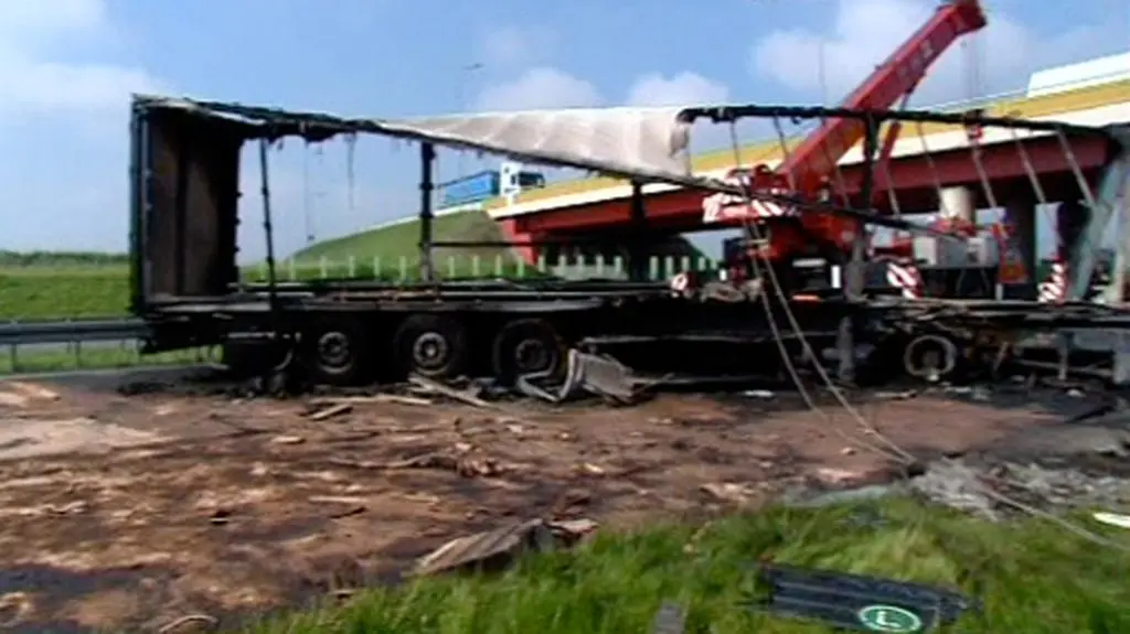 Jeden z TIRów spłonął