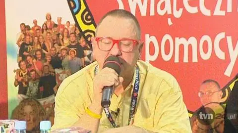 Jurek Owsiak podczas konferencji prasowej