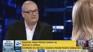 Kamiński: Adam Hofman się skończył w polityce