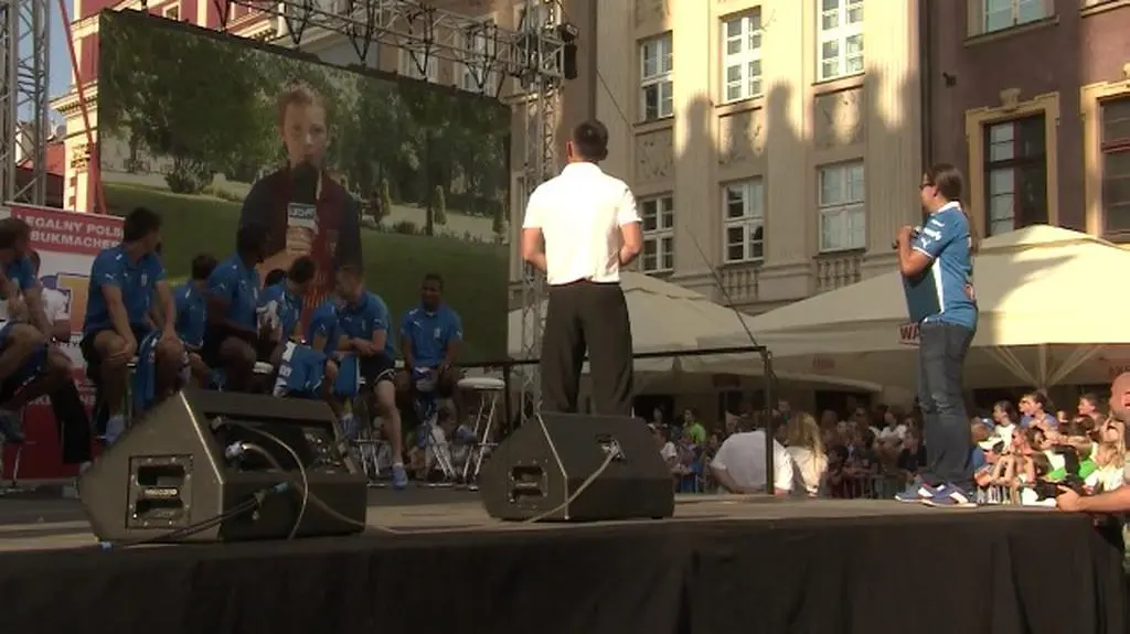 Kibice mogli zadać pytanie Mariuszowi Rumakowi
